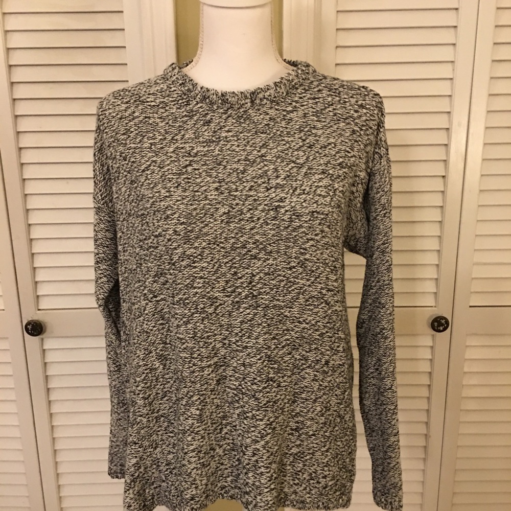 Philosophy Republic Clothing Cotton Blend Ivory and Black Sweater